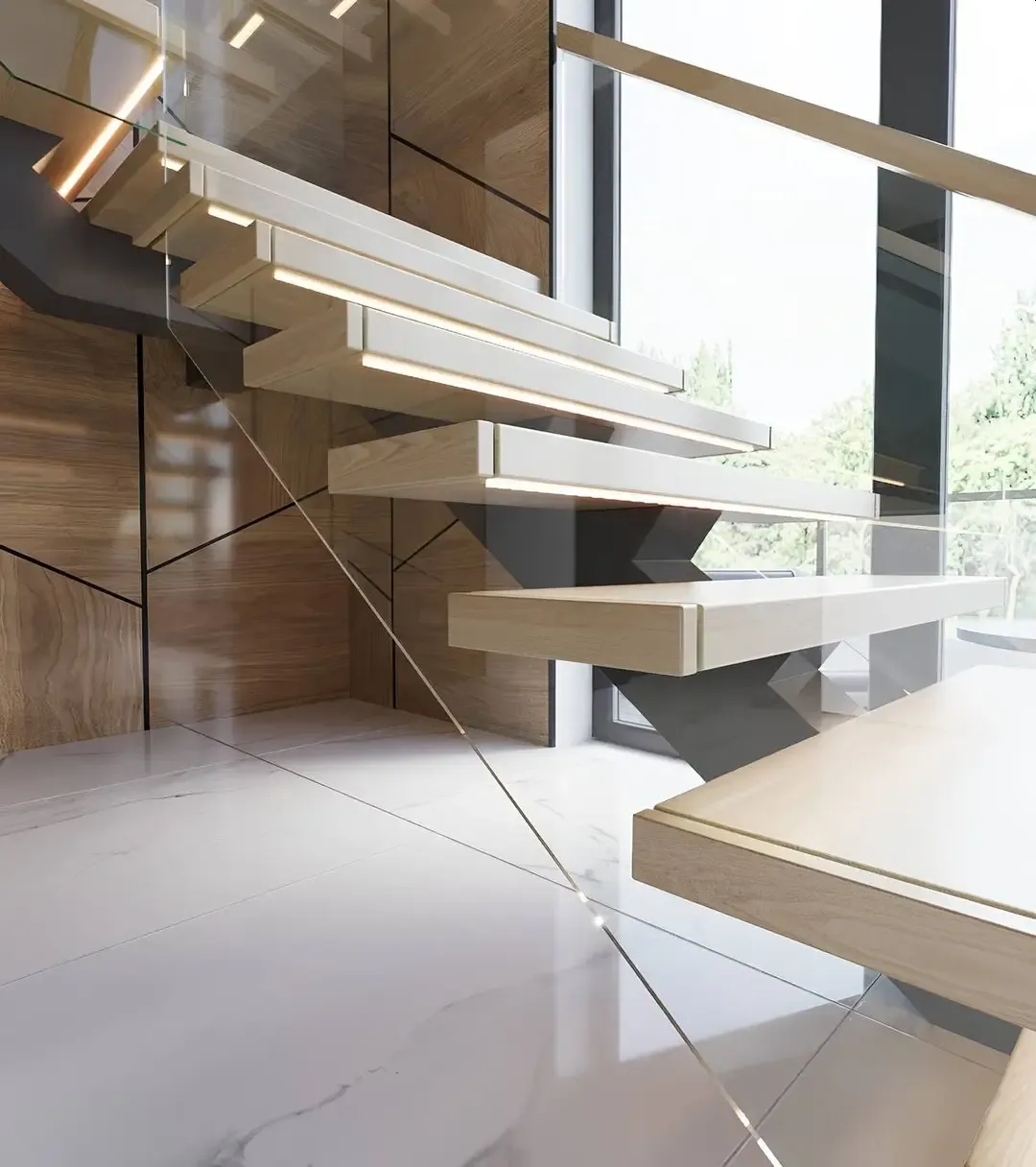 Glass Tread Cantilevered Systems — installation detail